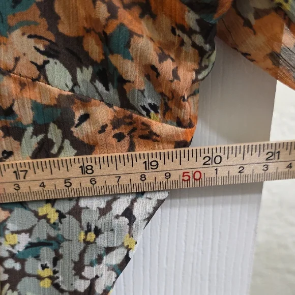 LC Lauren Conrad Autumn Floral Maxi Wrap Dress Size M - Picture 9 of 10